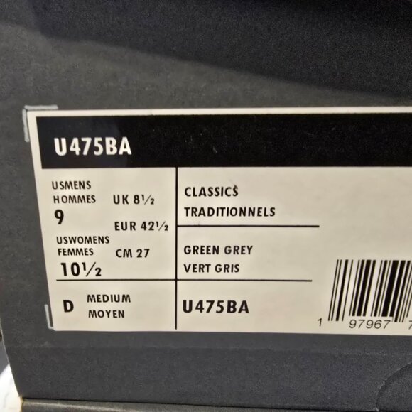 New Balance 475 X AURALEE Dark Olivine Raincloud U475BA Men's Size 9 NEW - Picture 10 of 10